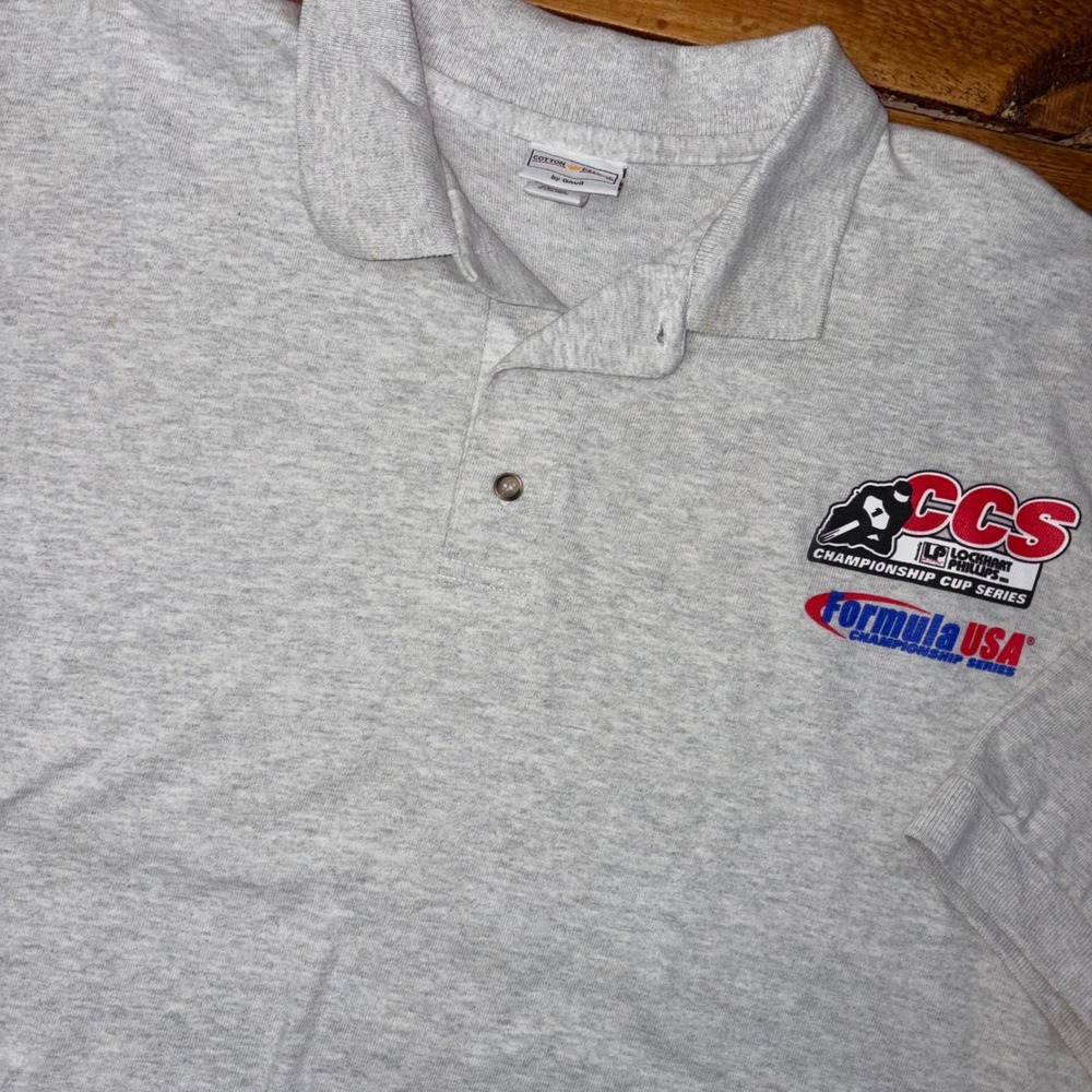 Vintage CCS Formula USA Race Official Polo Shirt Men 2XL Gray Formula USA Racing